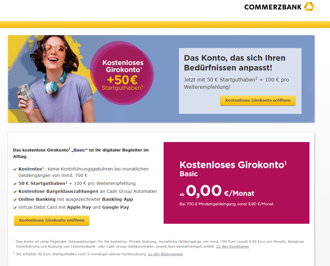 Commerzbank Girokonto » Test, Erfahrungen & Prämie 06/2024